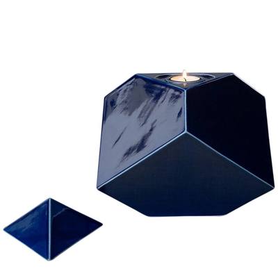 Abstract Cobalt Ceramic Urn
